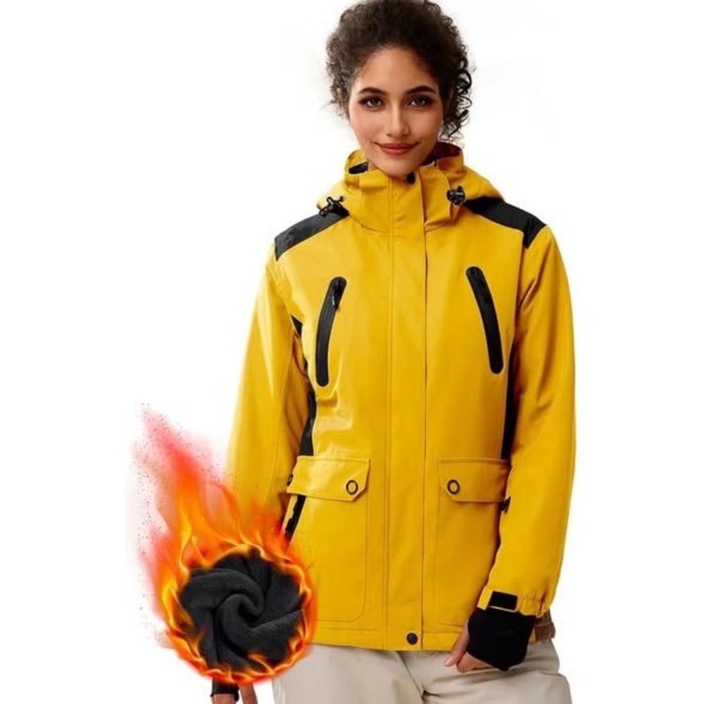 Free Soldier Yellow Black Ski Snowboard Jacket Hooded Waterproof Insulated 14/16